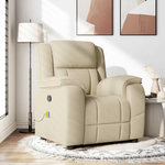 VIDAXL Fauteuil de massage inclinable Creme Tissu