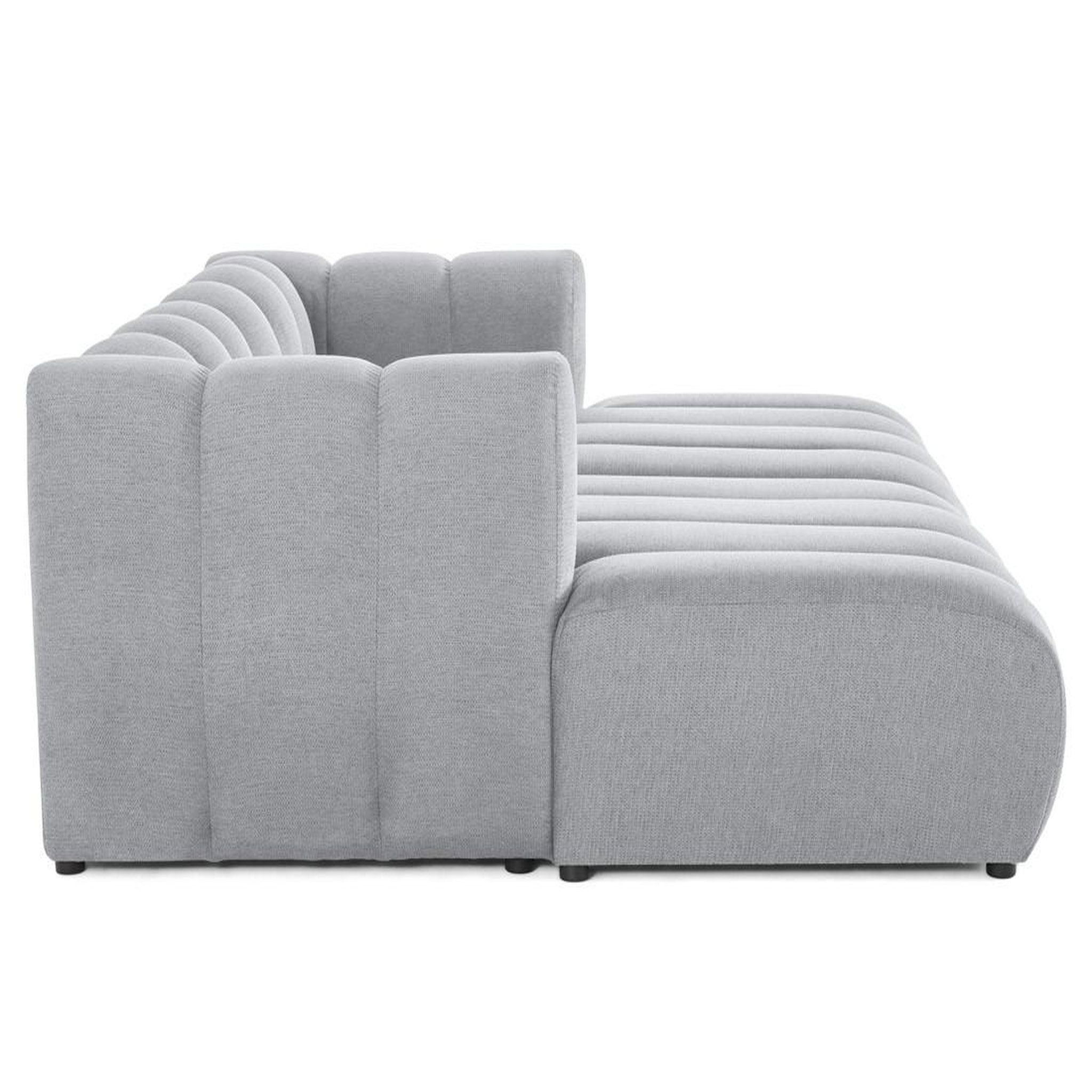 Voir la diapositive 5 : LISA DESIGN Debbie - canapé modulable droit 3 places avec double méridienne - assise profonde - en tissu texturé