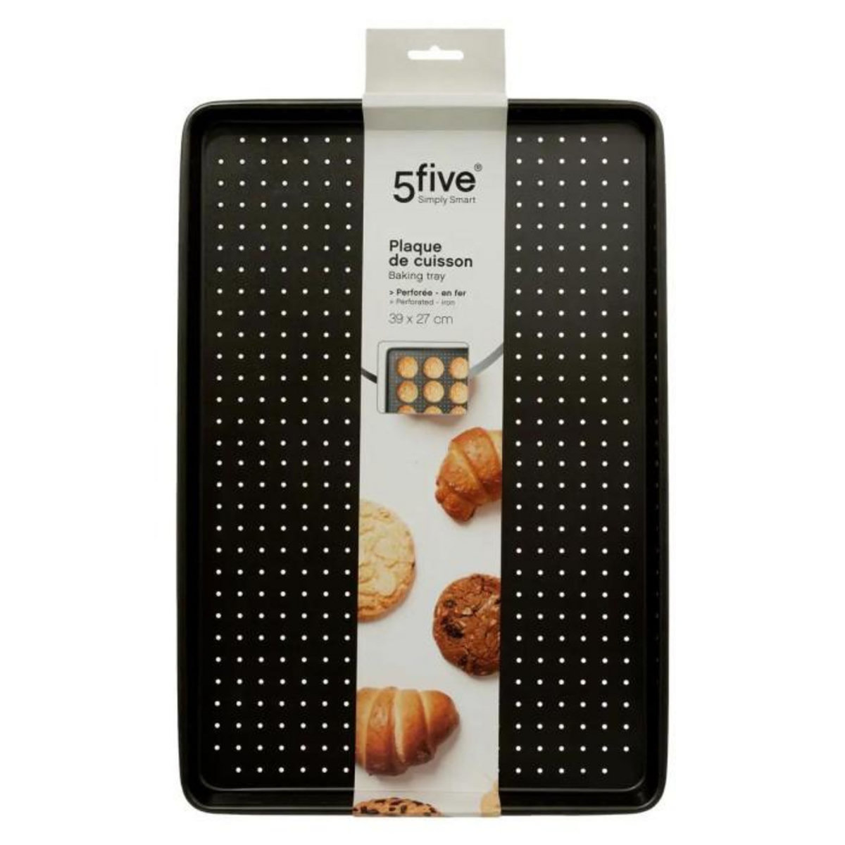 FIVE Plaque de Cuisson  Perforée  39cm Noir