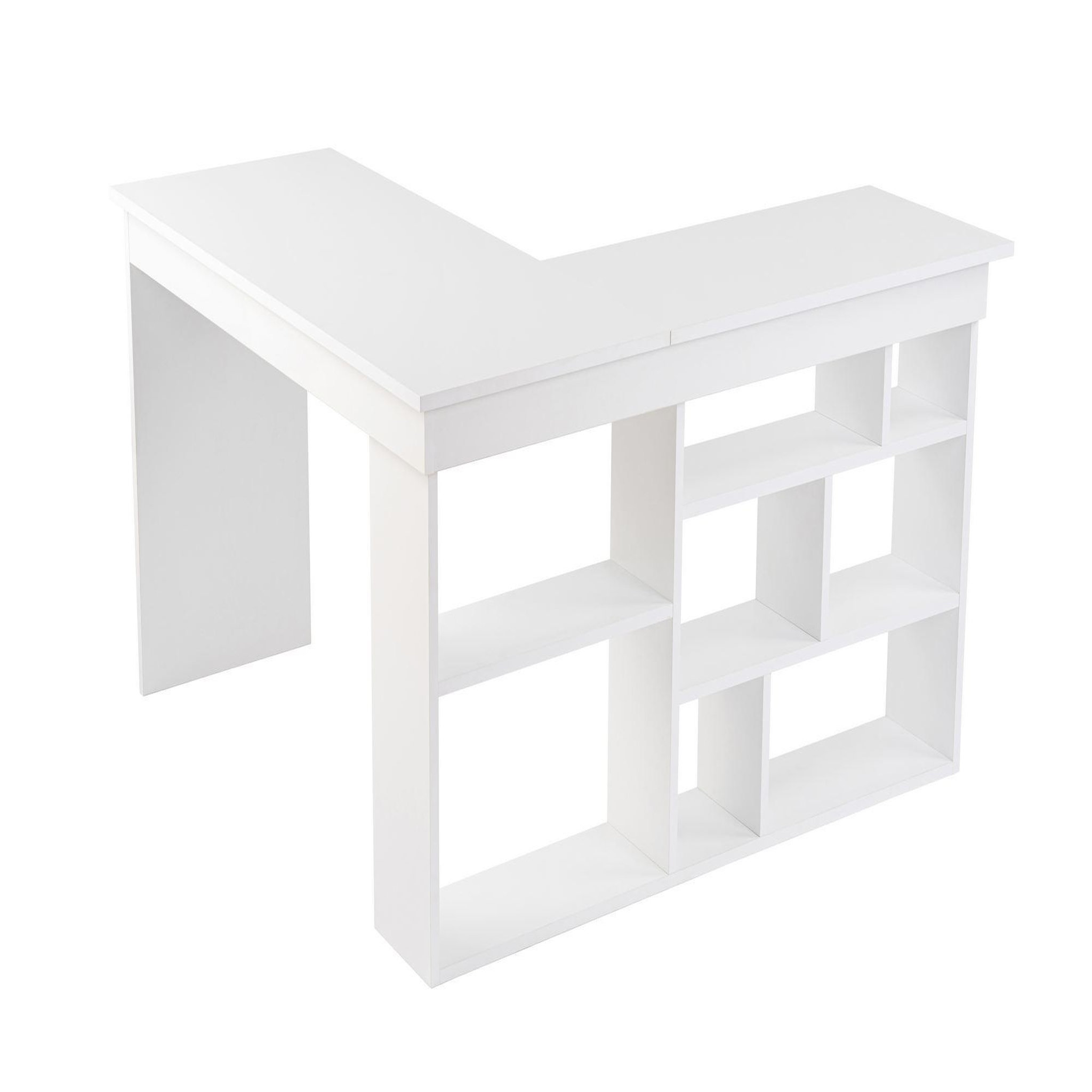 Voir la diapositive 1 : Habitat et Jardin Bureau en bois  vesper  130 x 120 x 72 cm - blanc naturel