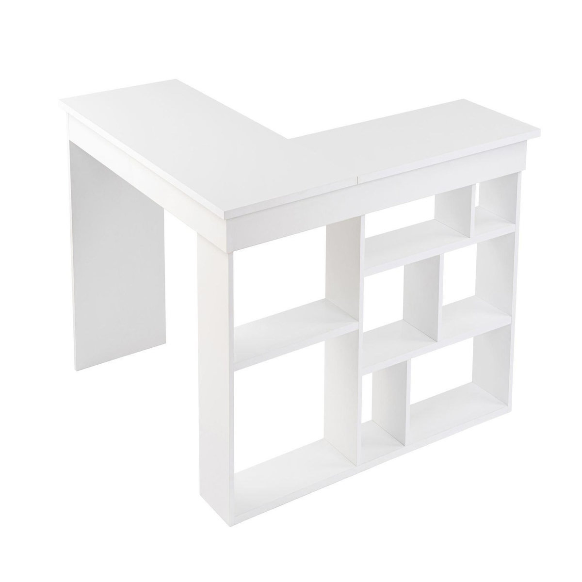 Habitat et Jardin bureau en bois  Vesper  130 x 120 x 72 cm - Blanc naturel