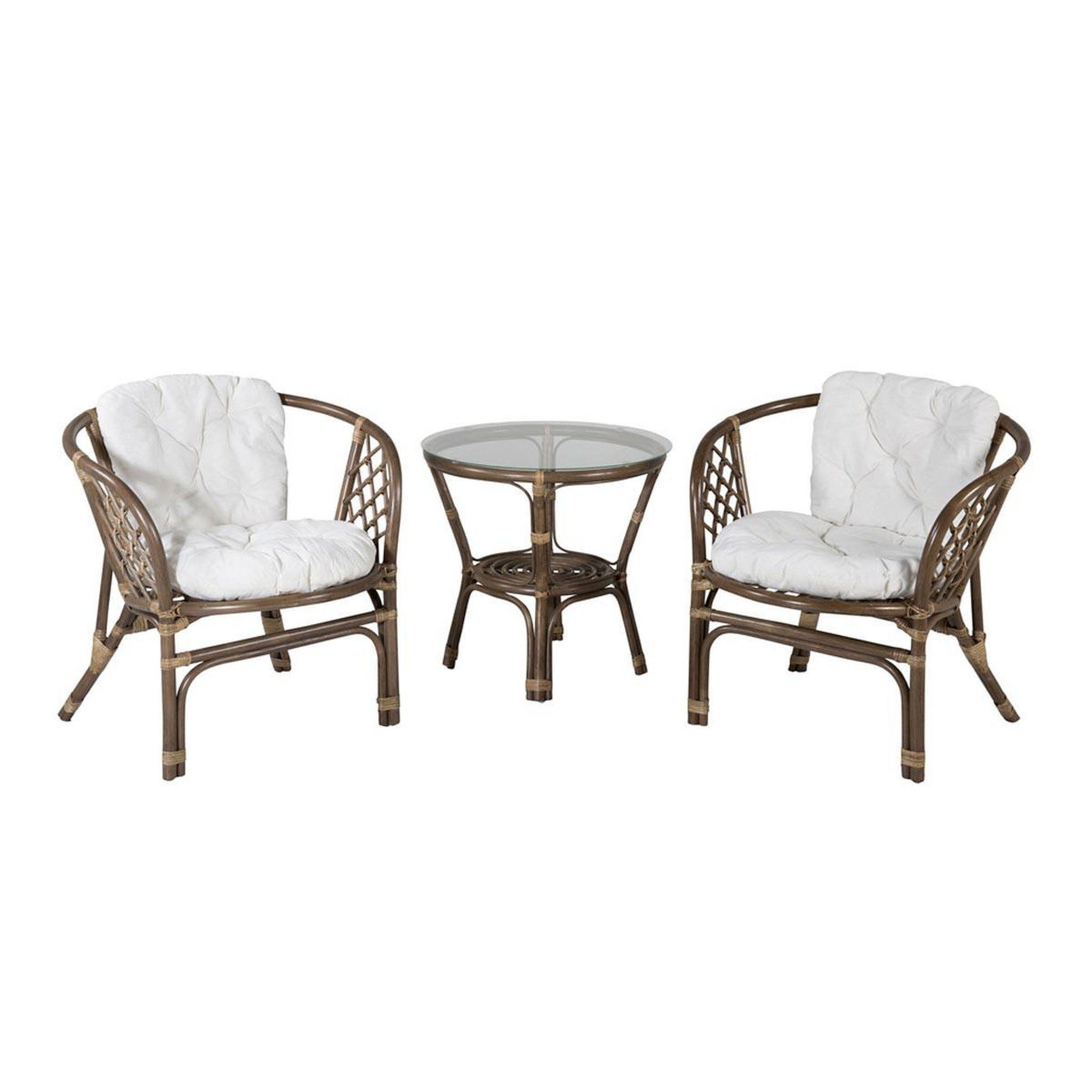 Paris Prix Ensemble table de jardin & 2 fauteuils  wera  55cm noyer