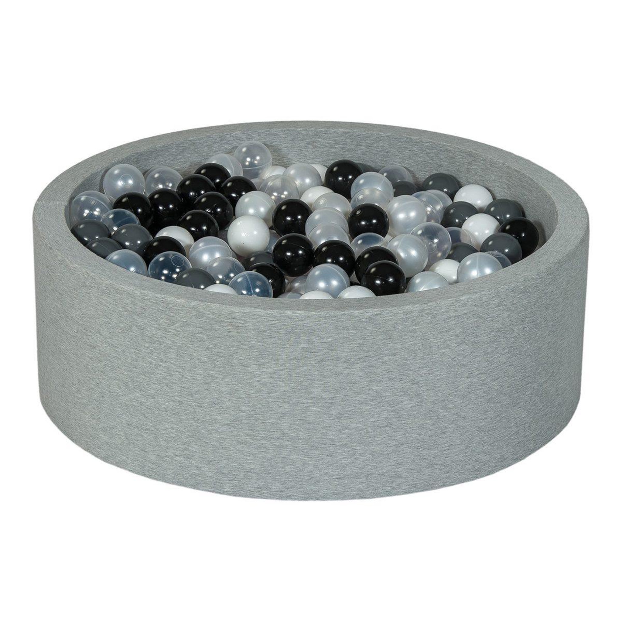 VELINDA Piscine à balles aire de jeu + 450 balles noir, blanc, perle, transparent, gris