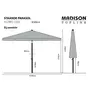 MADISON Madison Parasol Flores Luxe 300 cm Rond Vert sage
