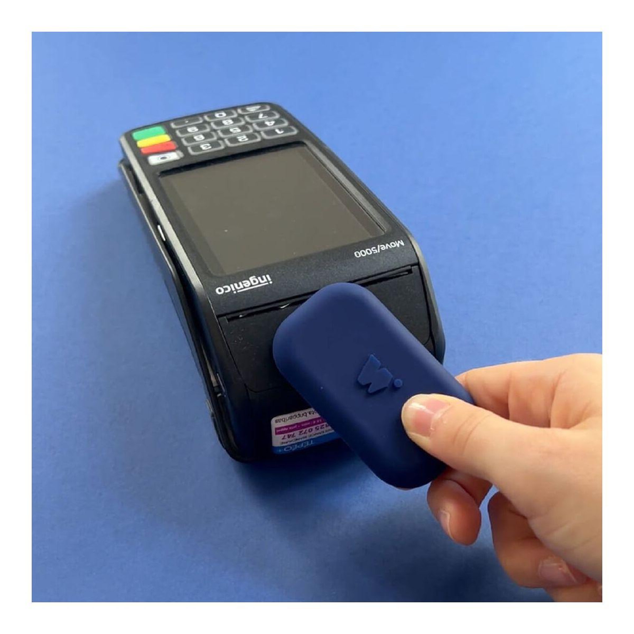 Voir la diapositive 5 : MONEY WALKIE Porte-monnaie sans contact avec coque pop bleu