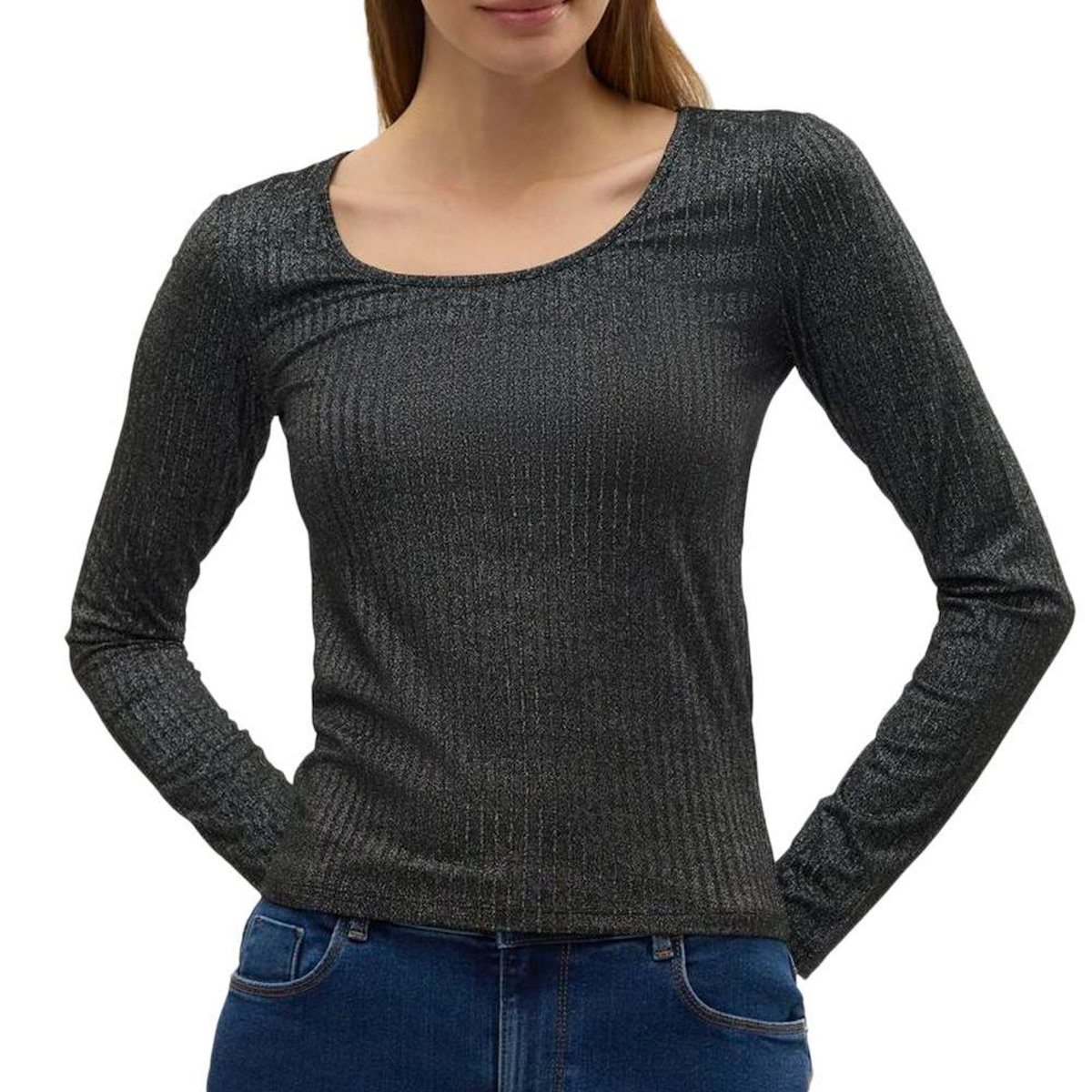 Vero Moda T-shirt Manches Longues Gris Foncé Femme Vero Moda Cora