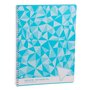 AUCHAN Cahier à spirale 24x32cm 180 pages petits carreaux 5x5 bleu motif triangles