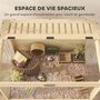 Voir la diapositive 5 : PAWHUT Cage à hamster rongeur en bois - toit ouvrant verrouillable, fenêtres acrylique, étagère - dim. 83 x 50 x 103 cm - MDF effet bois