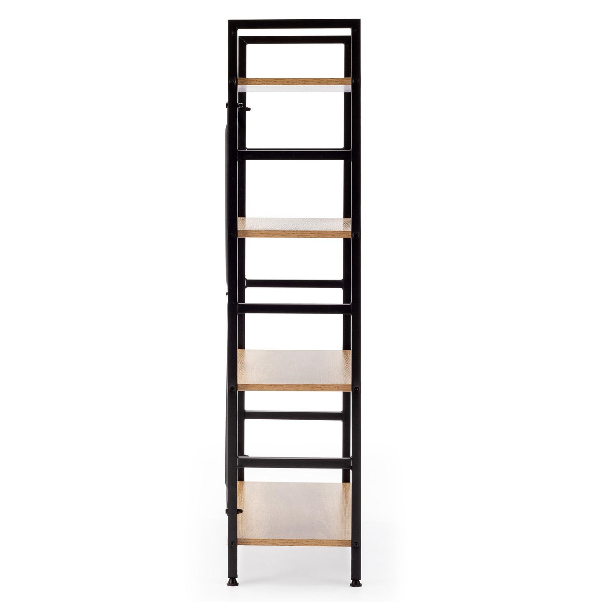 Voir la diapositive 3 : VS VENTA-STOCK Étagère bibliothèque Virginia bois 4 Étagères, pour salle à manger