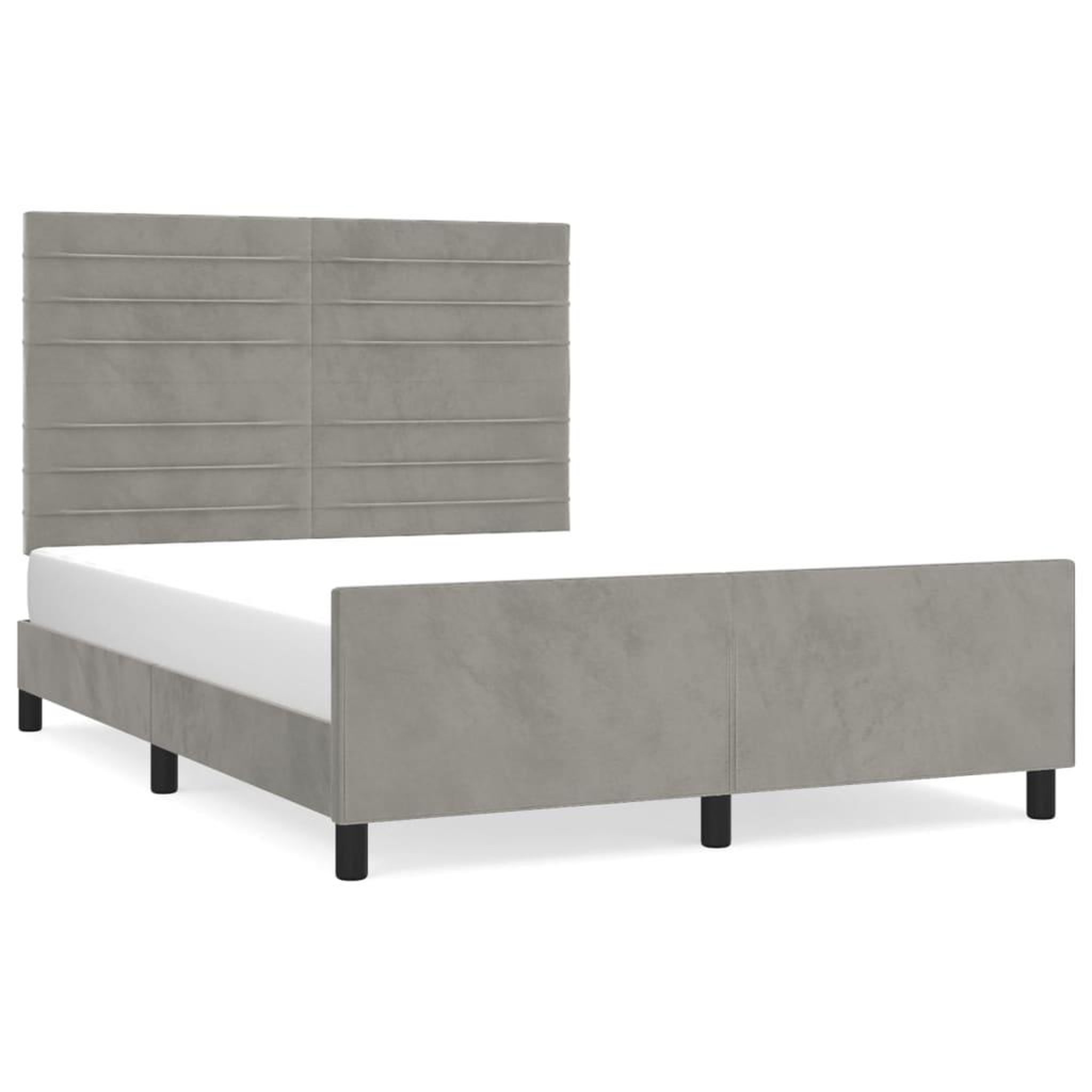 Voir la diapositive 2 : VIDAXL Cadre de lit sans matelas gris clair 140x190 cm velours