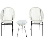 Habitat et Jardin Salon de jardin acapulco  Poli - 2 places - Blanc