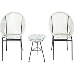 Habitat et Jardin Salon de jardin acapulco  Poli - 2 places - Blanc