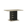 Voir la diapositive 1 : GAMI Table a manger rectangulaire avec rangement 1 porte - Decor chene et noir - L 120 x P 80 x H 75 cm - OXFORD