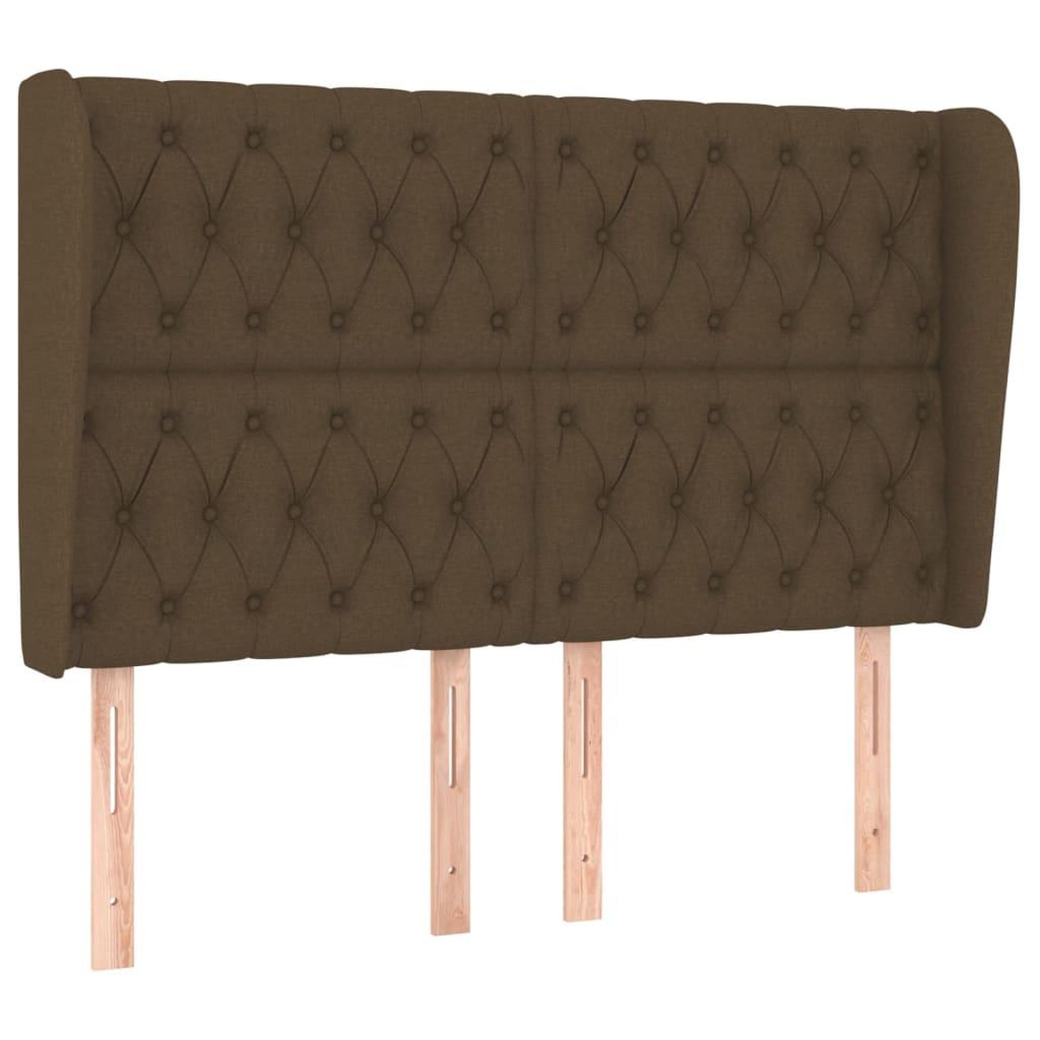 VIDAXL Tete de lit avec oreilles marron fonce 163x23x118/128 cm tissu