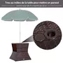OUTSUNNY Pied de parasol table basse 2 en 1 étagère inférieure intégrée résine tressée imitation rotin PE dim. 54L x 54l x 55H cm marron