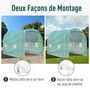 Voir la diapositive 4 : OUTSUNNY Serre de jardin tunnel surface sol 6 m² 3L x 2l x 2,10H m châssis tubulaire renforcé porte zippée 4 fenêtres enroulables vert