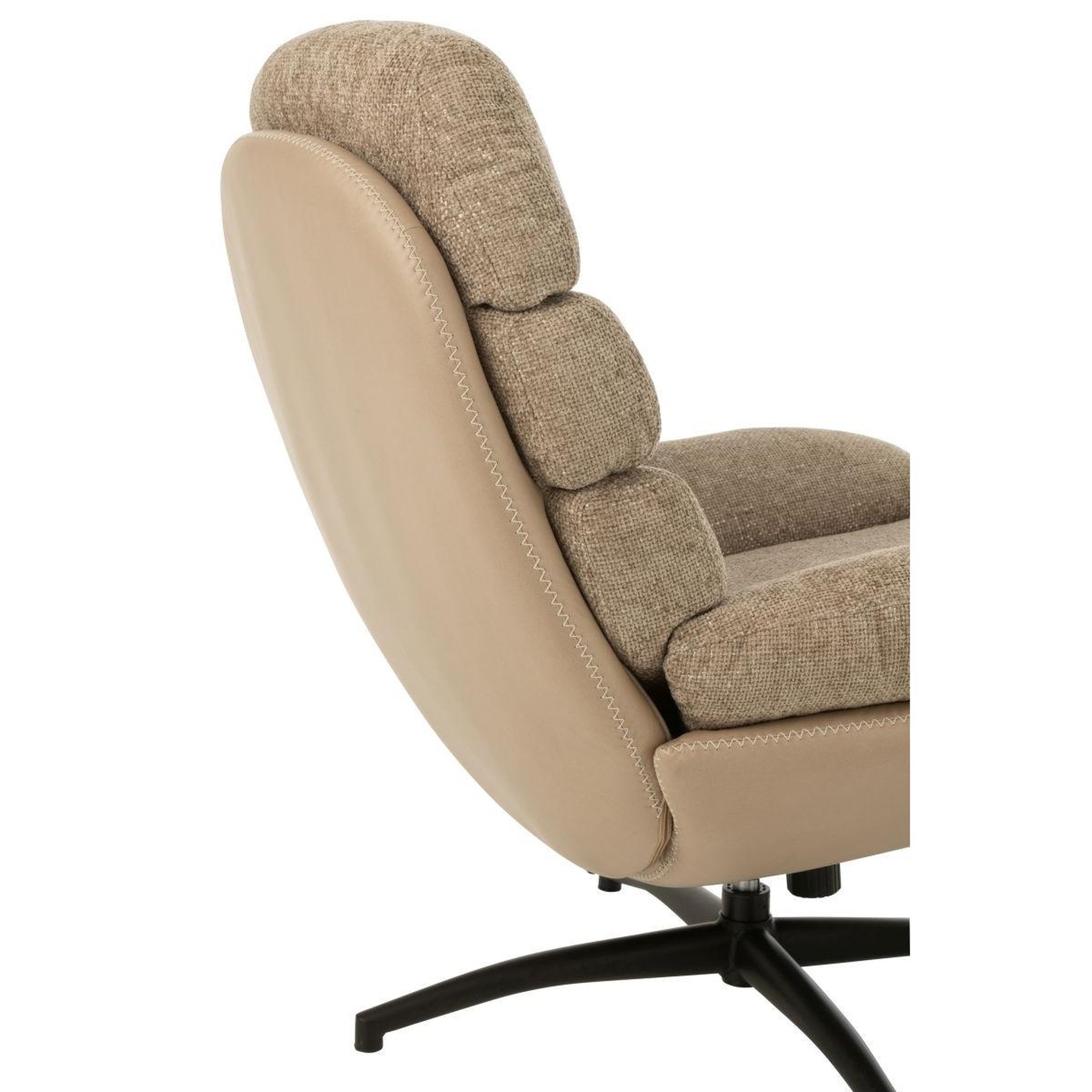 Voir la diapositive 5 : J-LINE Fauteuil Relax & Repose-Pieds  Multiplex  102cm Gris Foncé