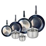 ELO Ensemble de 4 Poêles de cuisson 20, 24, 28 et 32 cm et 3 faitouts 12, 14 et 20 cm Elo Prima Brillant