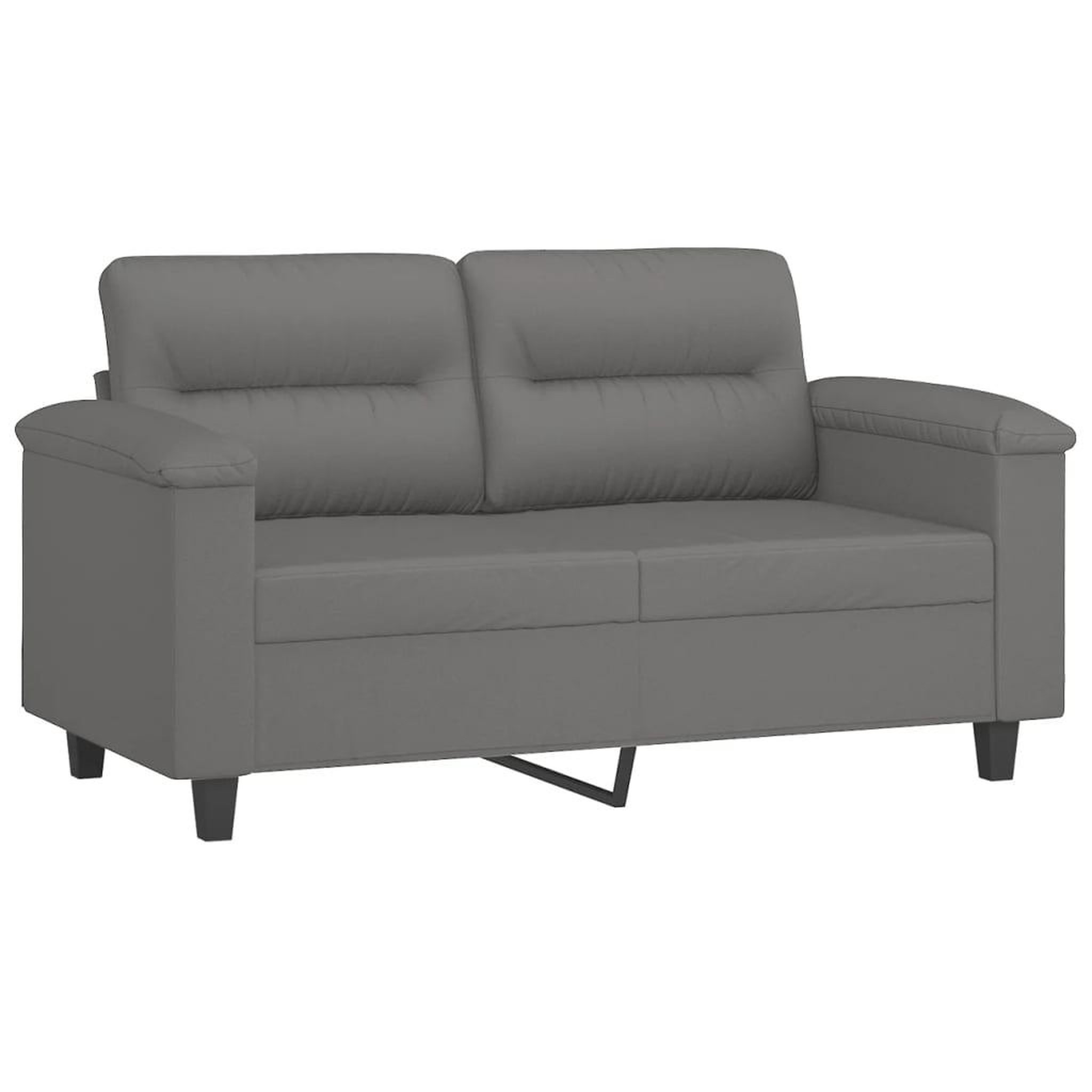 Voir la diapositive 4 : VIDAXL Ensemble de canapes 4 pcs coussins gris fonce tissu microfibre