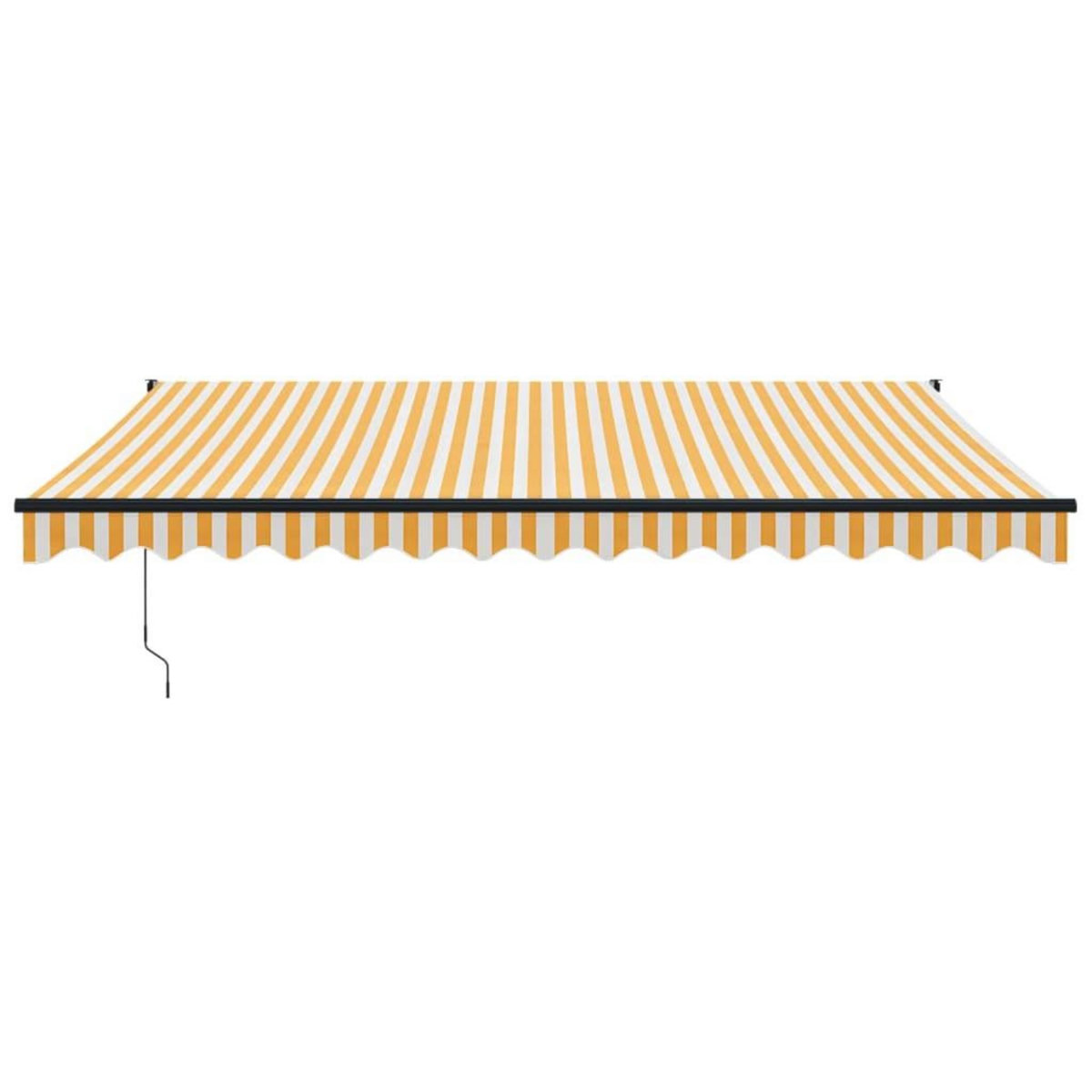 VIDAXL Auvent retractable jaune et blanc 4x3 m tissu et aluminium