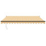 Voir la diapositive 3 : VIDAXL Auvent retractable jaune et blanc 4x3 m tissu et aluminium