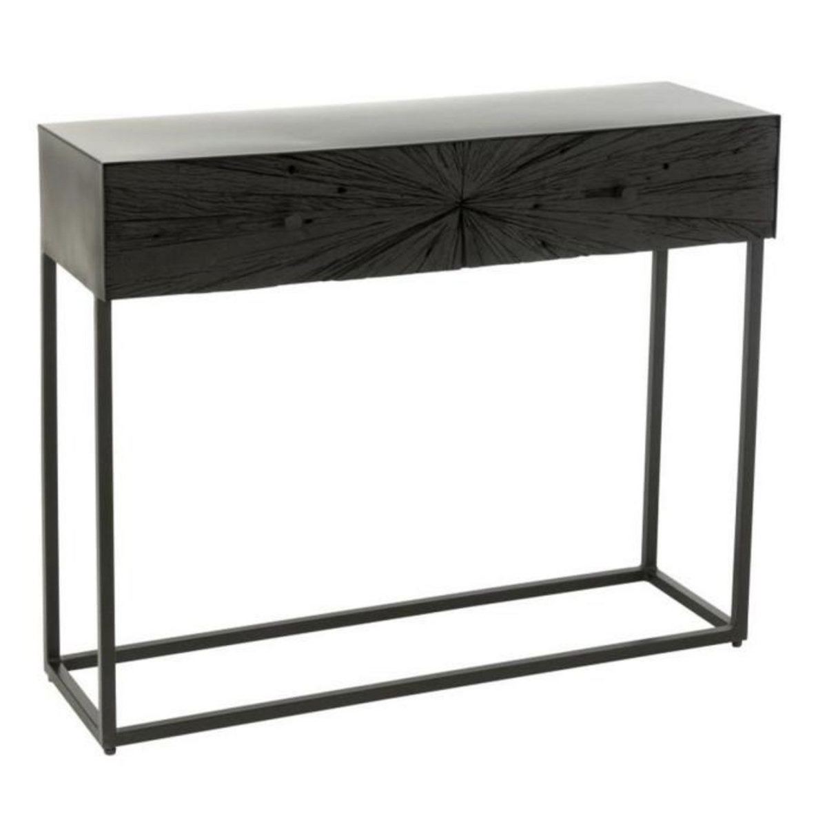 Paris Prix Console 2 Tiroirs en Bois  Shanil  100cm Noir