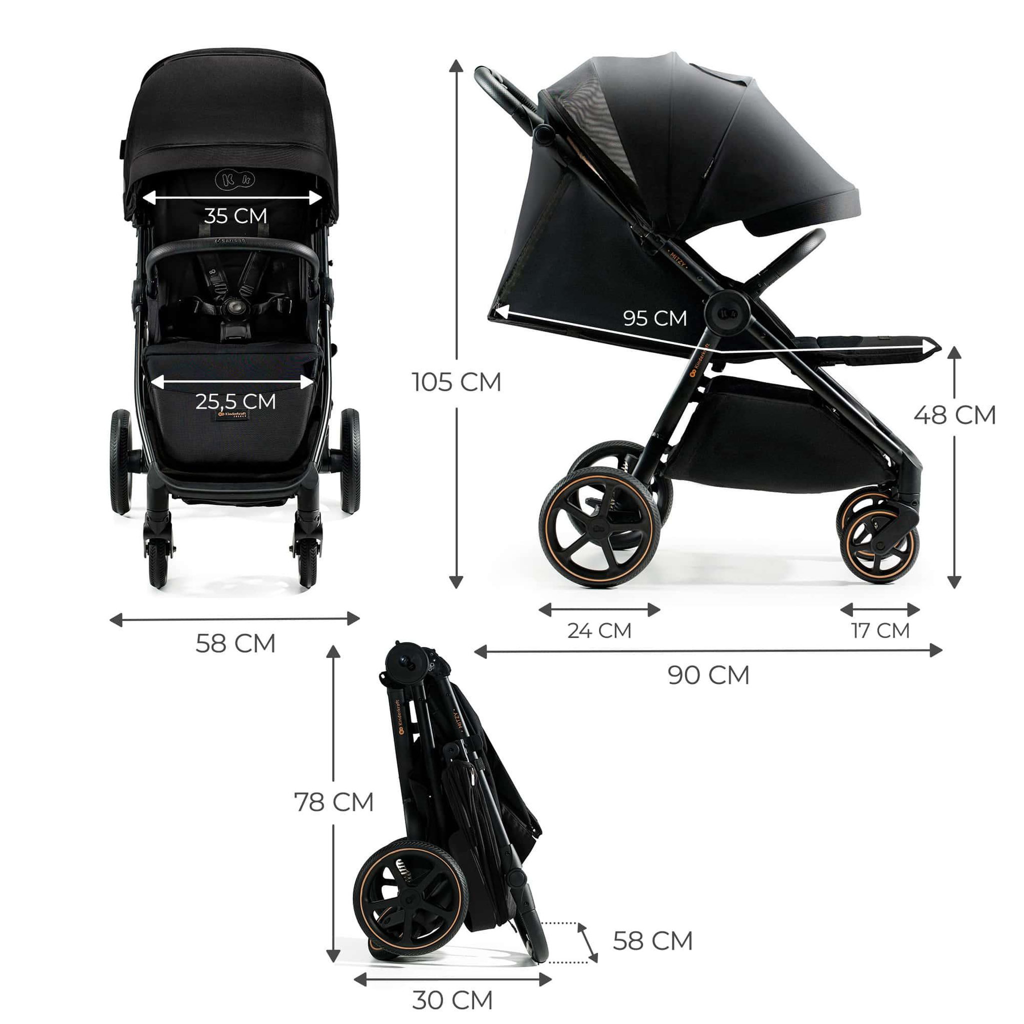 Voir la diapositive 6 : KINDERKRAFT Poussette compacte avec suspension et protection UPF50+ pour bébé