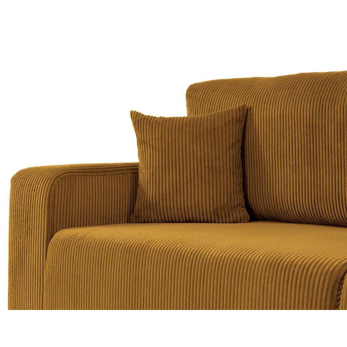 BEST MOBILIER Artemisa - canapé droit 3 places convertible avec coffre en velours côtelé