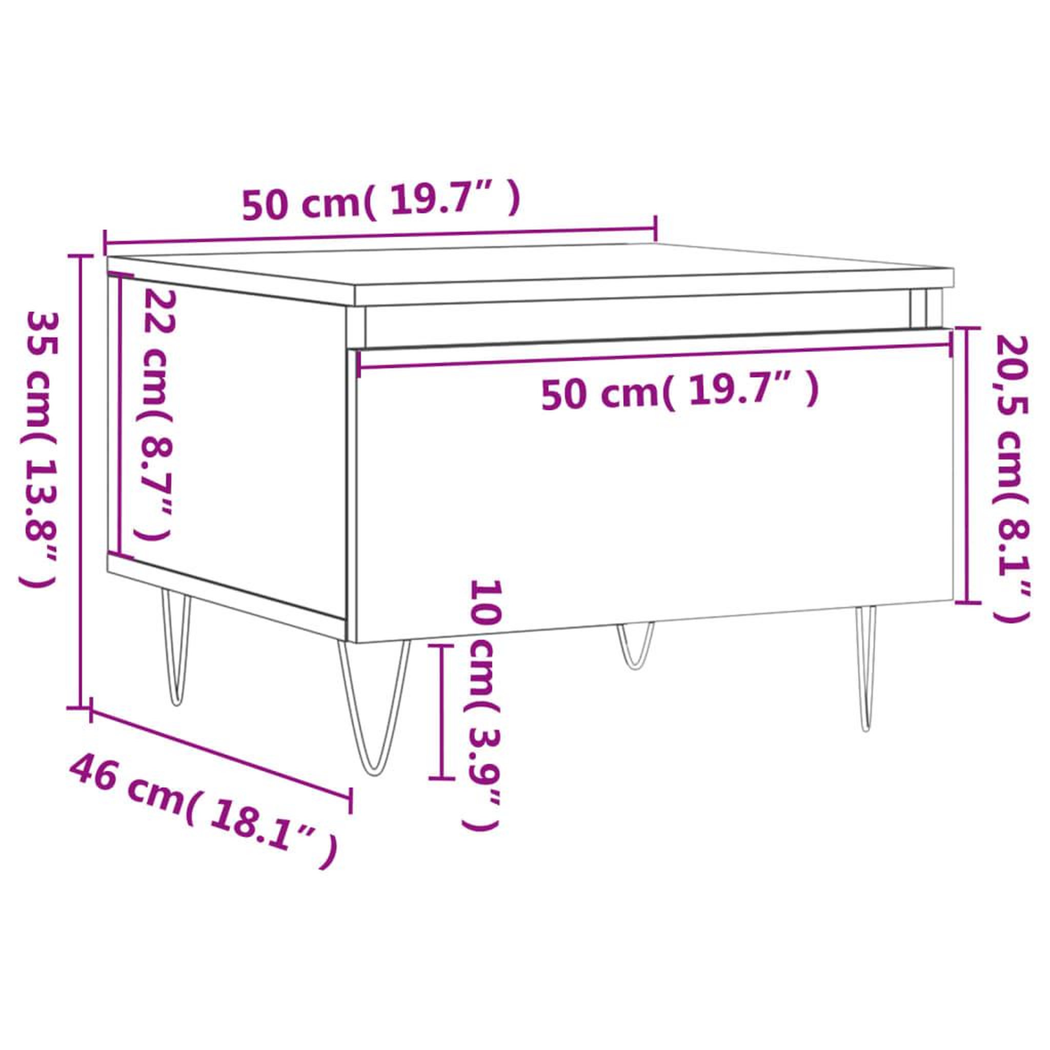 Voir la diapositive 6 : VIDAXL Tables basses 2 pcs chene sonoma 50x46x35 cm bois d'ingenierie