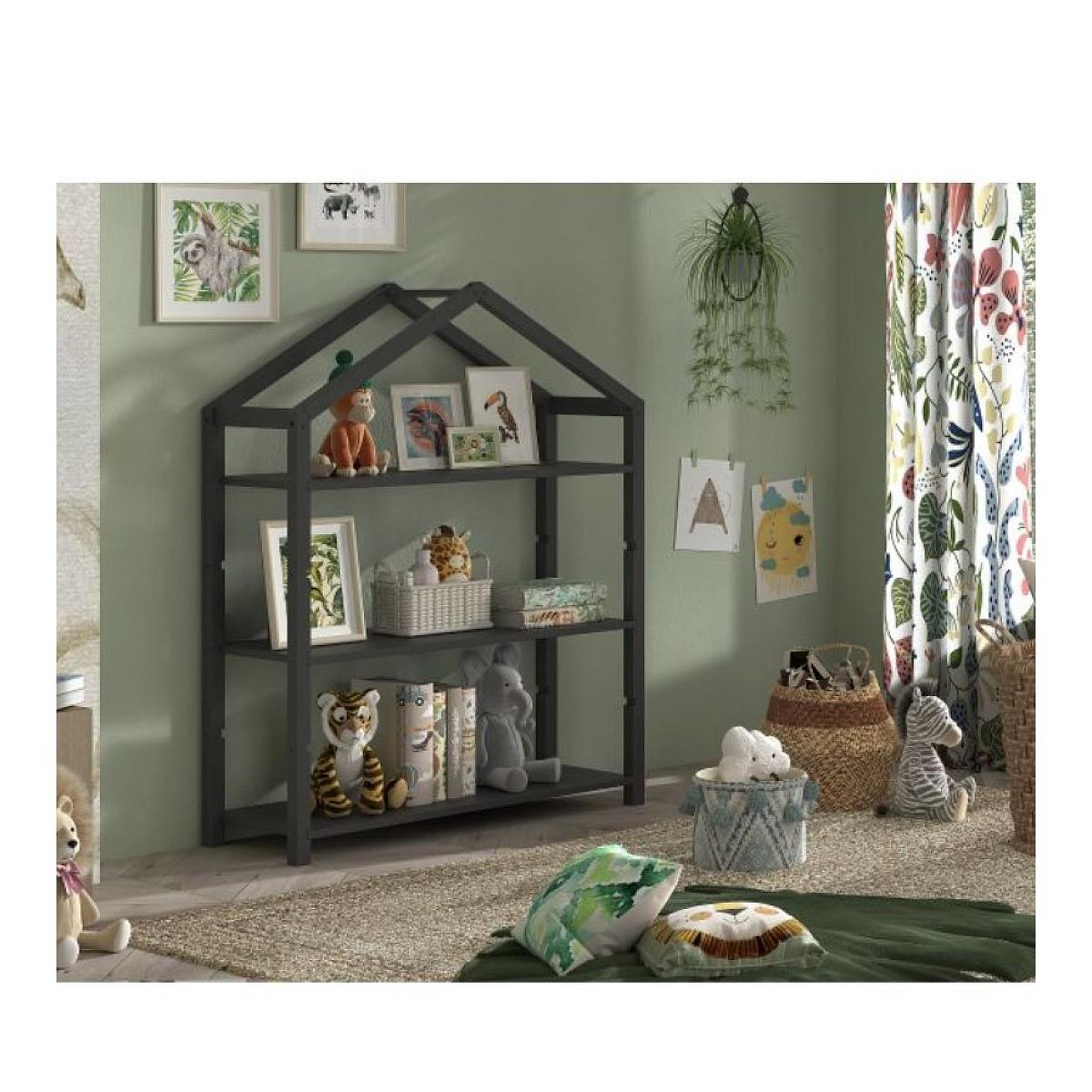 Voir la diapositive 2 : Vipack Bibliothèque DALLAS anthracite - Design chic