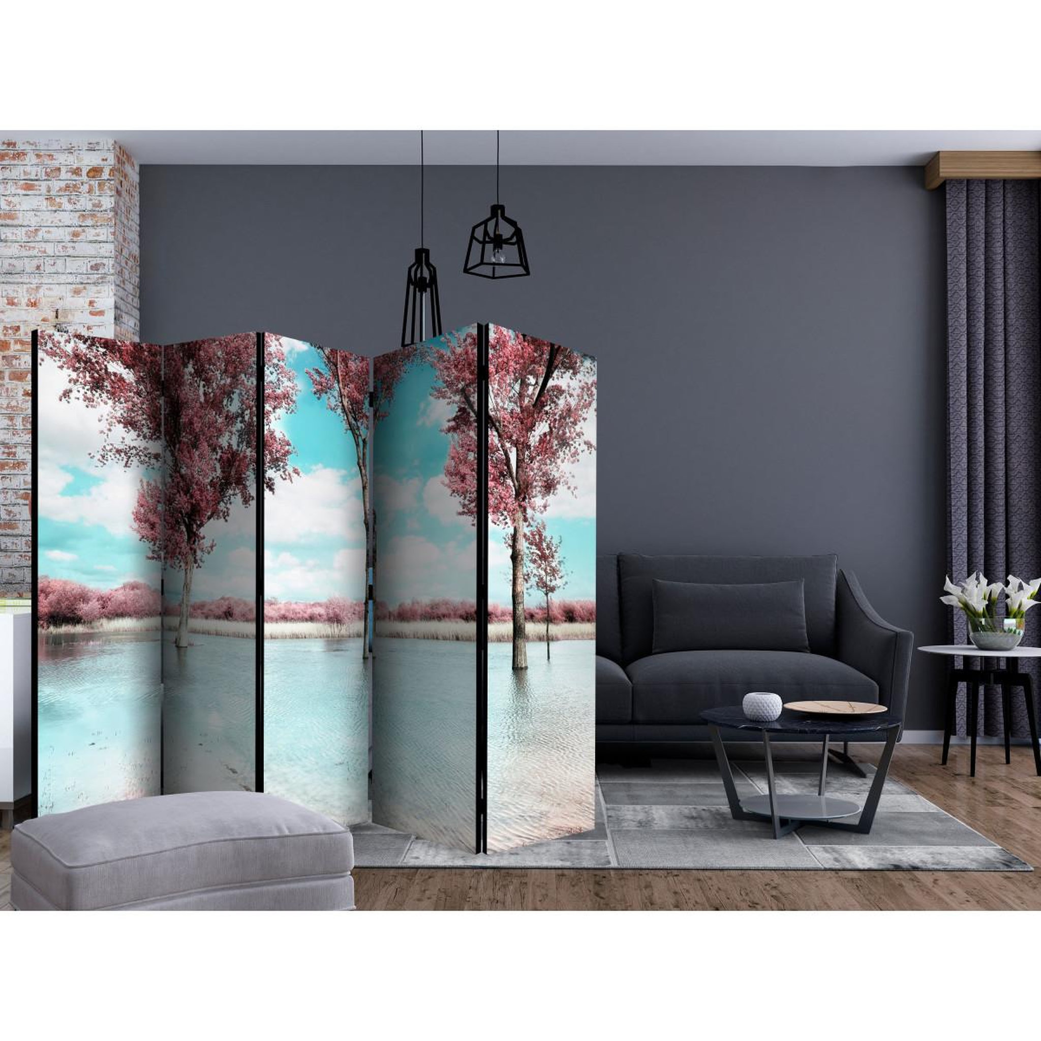Voir la diapositive 2 : Paris Prix Paravent 5 volets  autumn scenery  172x225cm