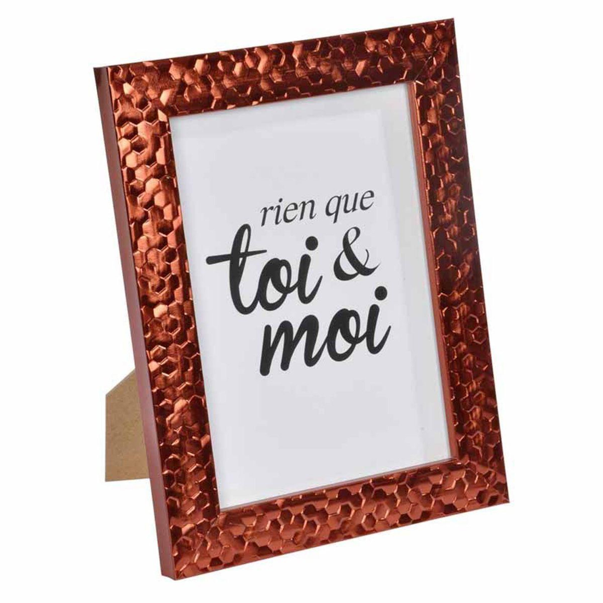 Voir la diapositive 1 : HOMEA Cadre Photo Déco  Martelé  13x18cm Cuivre