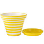 Voir la diapositive 2 : Paris Prix Pot Avec Soucoupe en Céramique  Granada Rayure  50cm Jaune