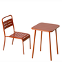 Voir la diapositive 1 : CONCEPT USINE Table carrée 2 places 50x50cm terracotta BERGAME