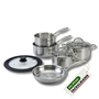 Voir la diapositive 1 : Fackelmann Batterie de cuisine avec 1 poêle 26 cm 3 casseroles 14/16/18 cm 2 faitouts 20/24 cm et 1 ustensile de cuisine sans PFAS Fackelmann Vita3