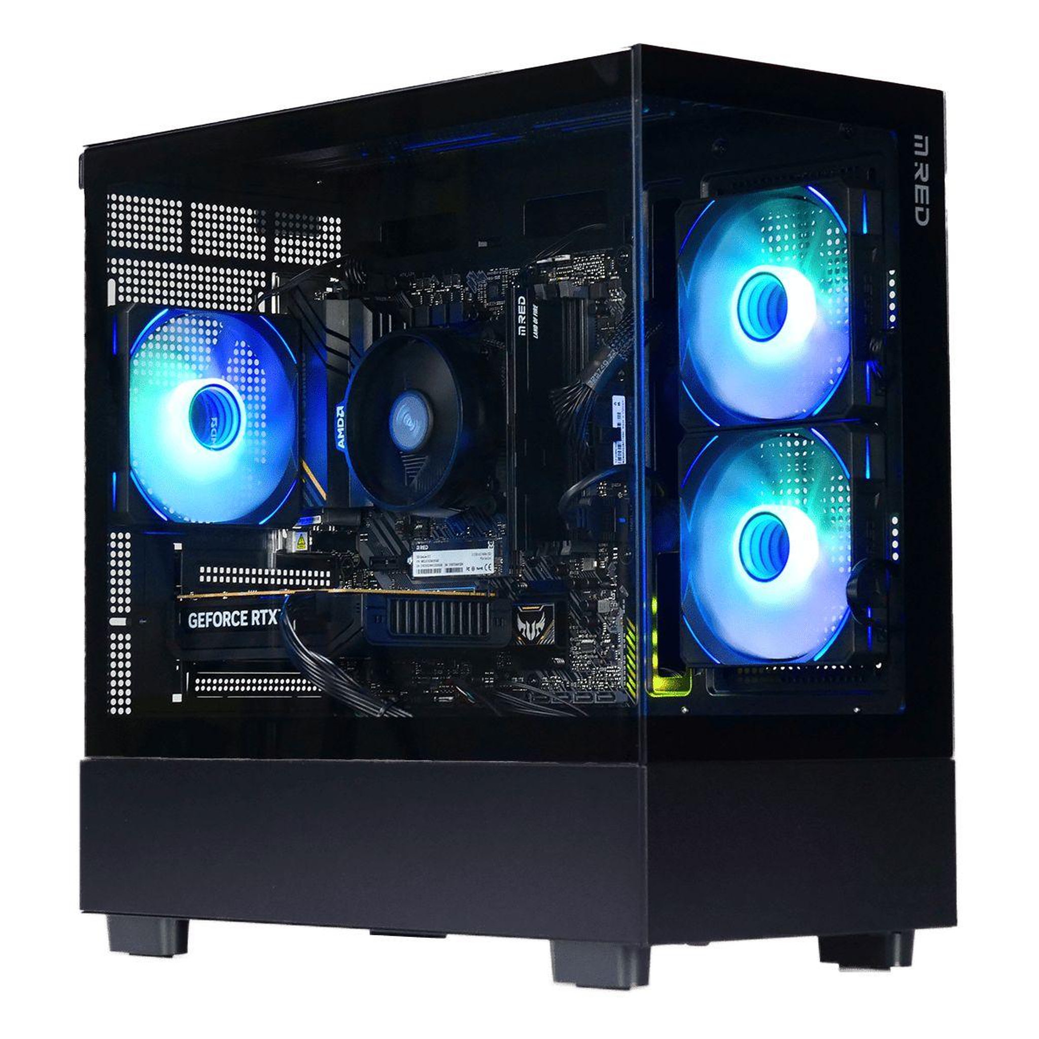 Voir la diapositive 1 : MRED PC Gamer AMD Ryzen 5 5500 - NVIDIA GeForce RTX 5050 - 16 Go RAM DDR4 - SSD 512 Go Sans OS