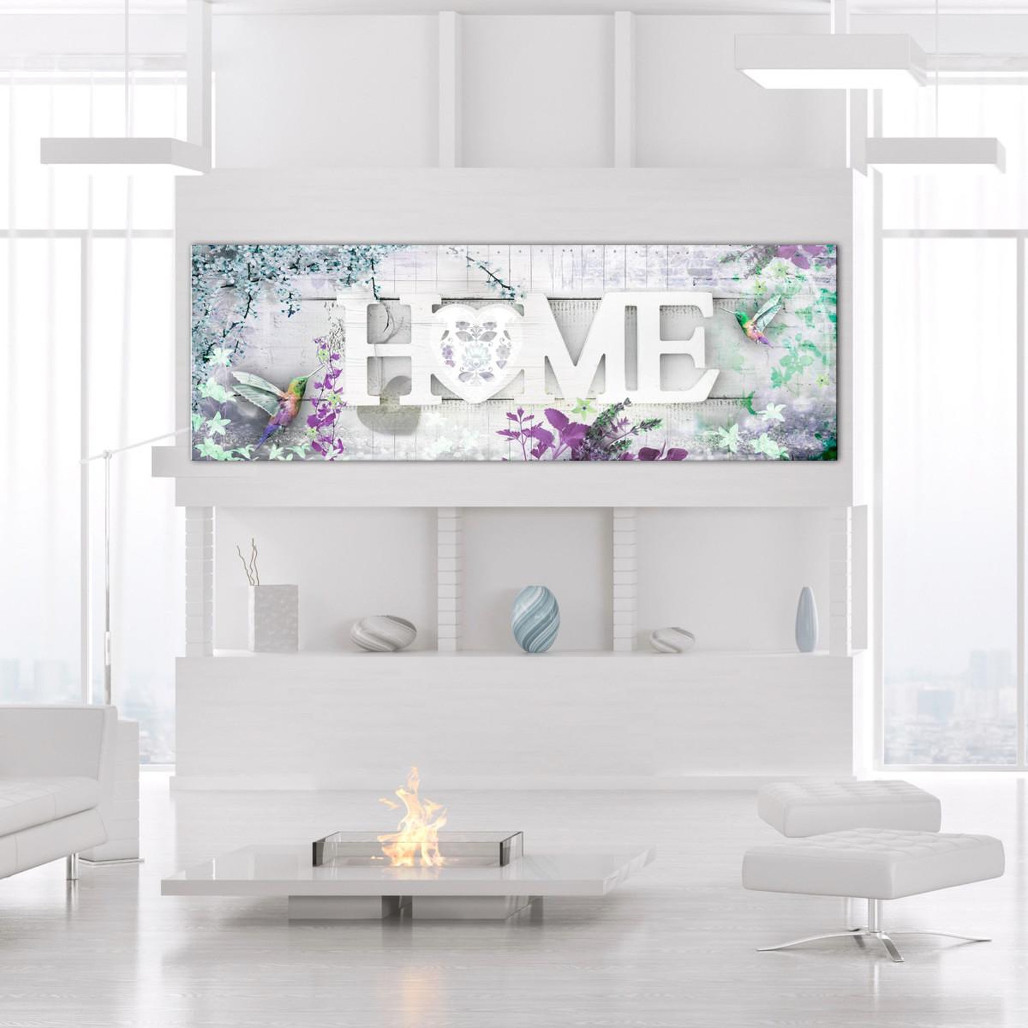 Voir la diapositive 2 : Paris Prix Tableau Imprimé  Home & Hummingbirds Green Narrow