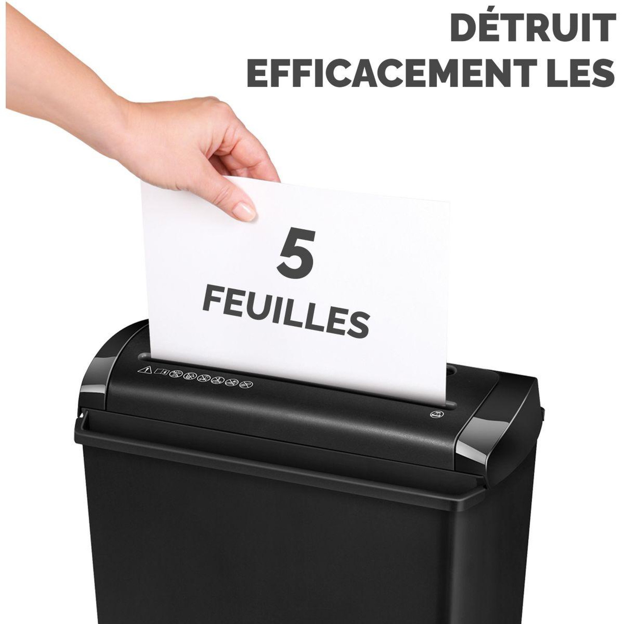 Voir la diapositive 3 : Fellowes Fellowes P-25S destructeur de papier Découpage en bandes 22 cm Noir, Gris