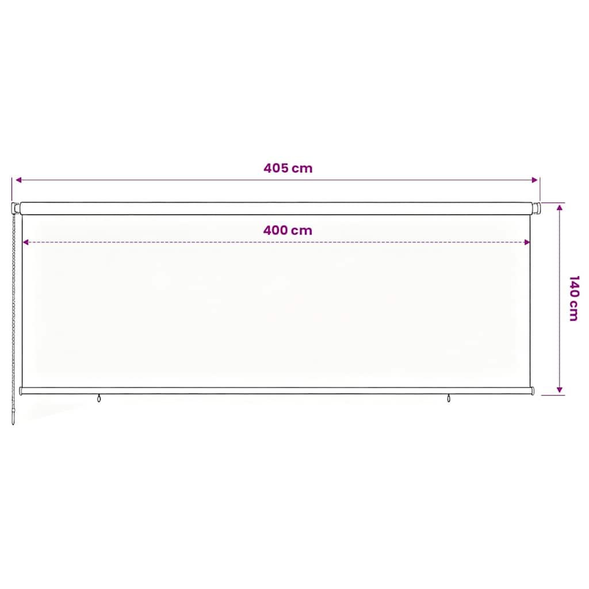Voir la diapositive 6 : VIDAXL Store roulant d'exterieur 405 (l) x 140 (h) cm bleu hdpe