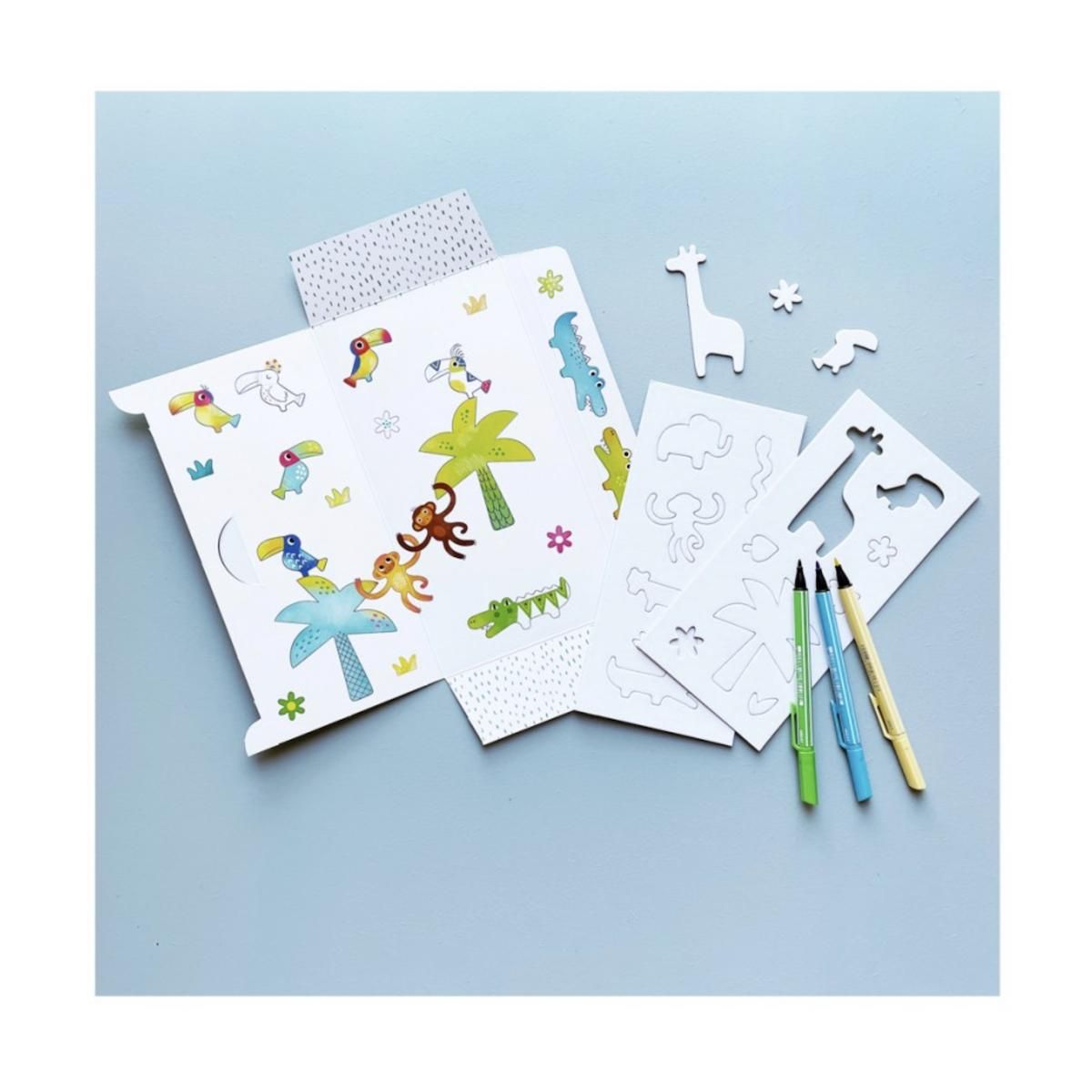 PIROUETTE CACAHOUETE POCHOIRS Jungle - jungle stencil