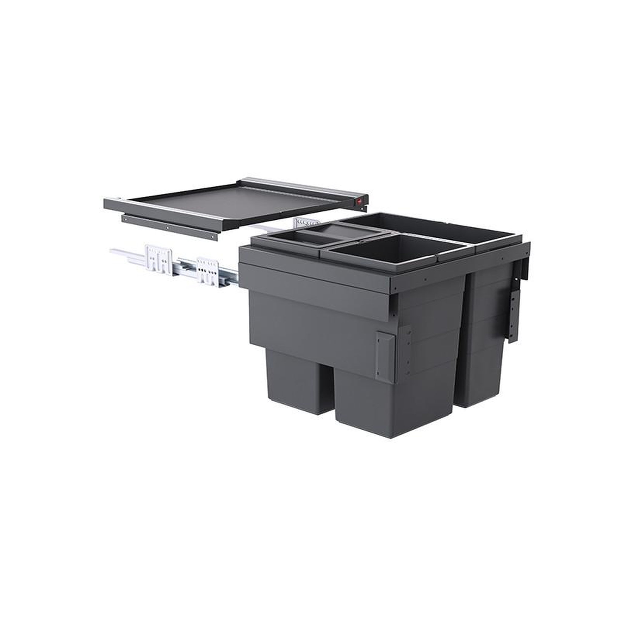 HAILO Poubelle de cuisine tri sélectif 3 bacs encastrable 44l (18+13+13) hailo cargo synchro