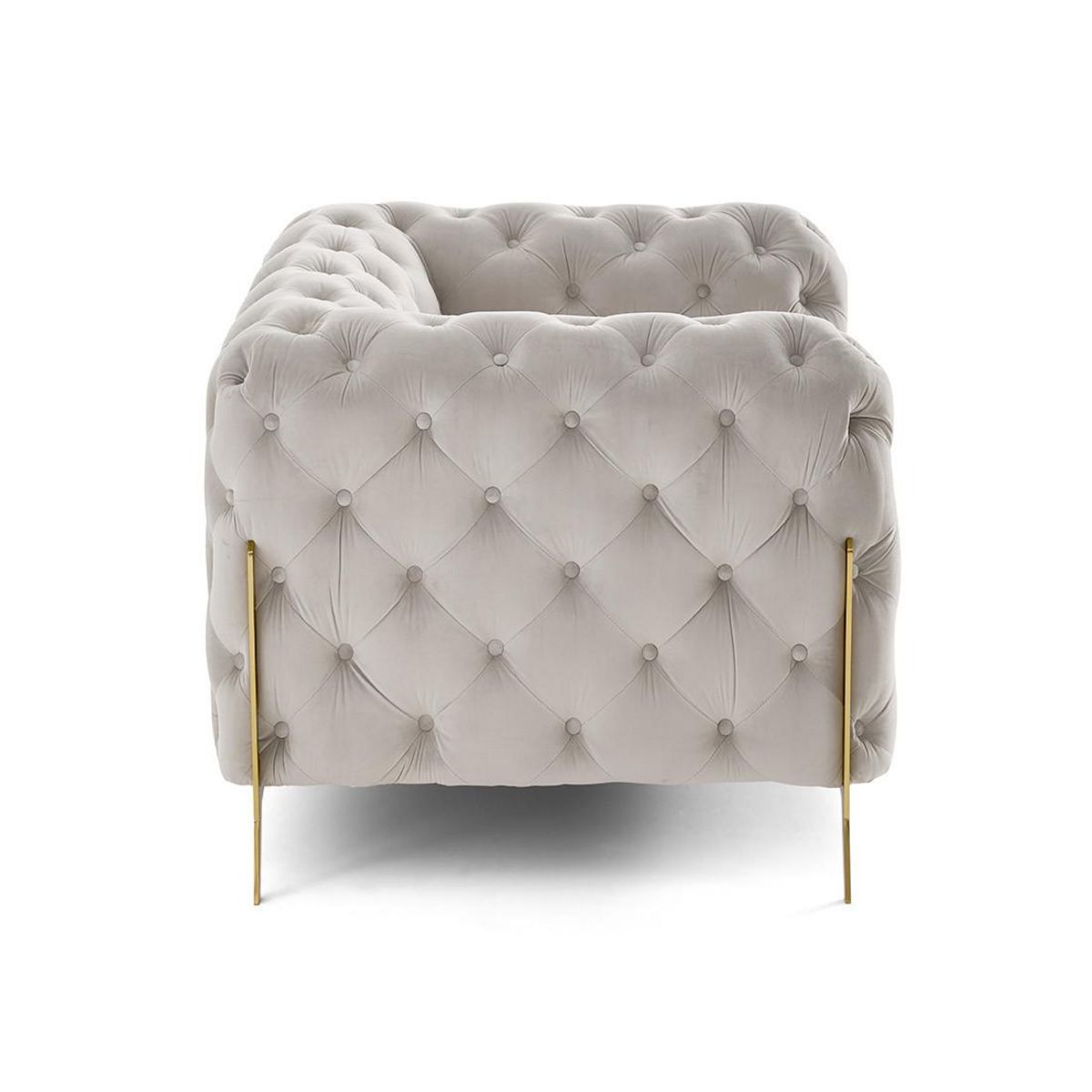 LISA DESIGN Camden - fauteuil chesterfield en velours - pieds en métal doré