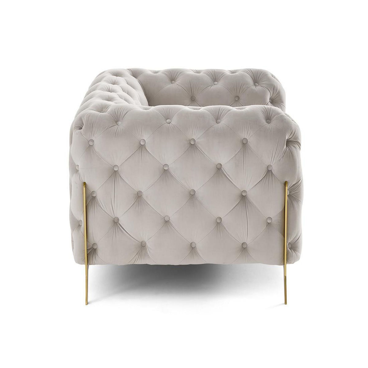 LISA DESIGN Camden - fauteuil chesterfield en velours - pieds en métal doré