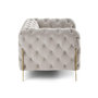 Voir la diapositive 3 : LISA DESIGN Camden - fauteuil chesterfield en velours - pieds en métal doré