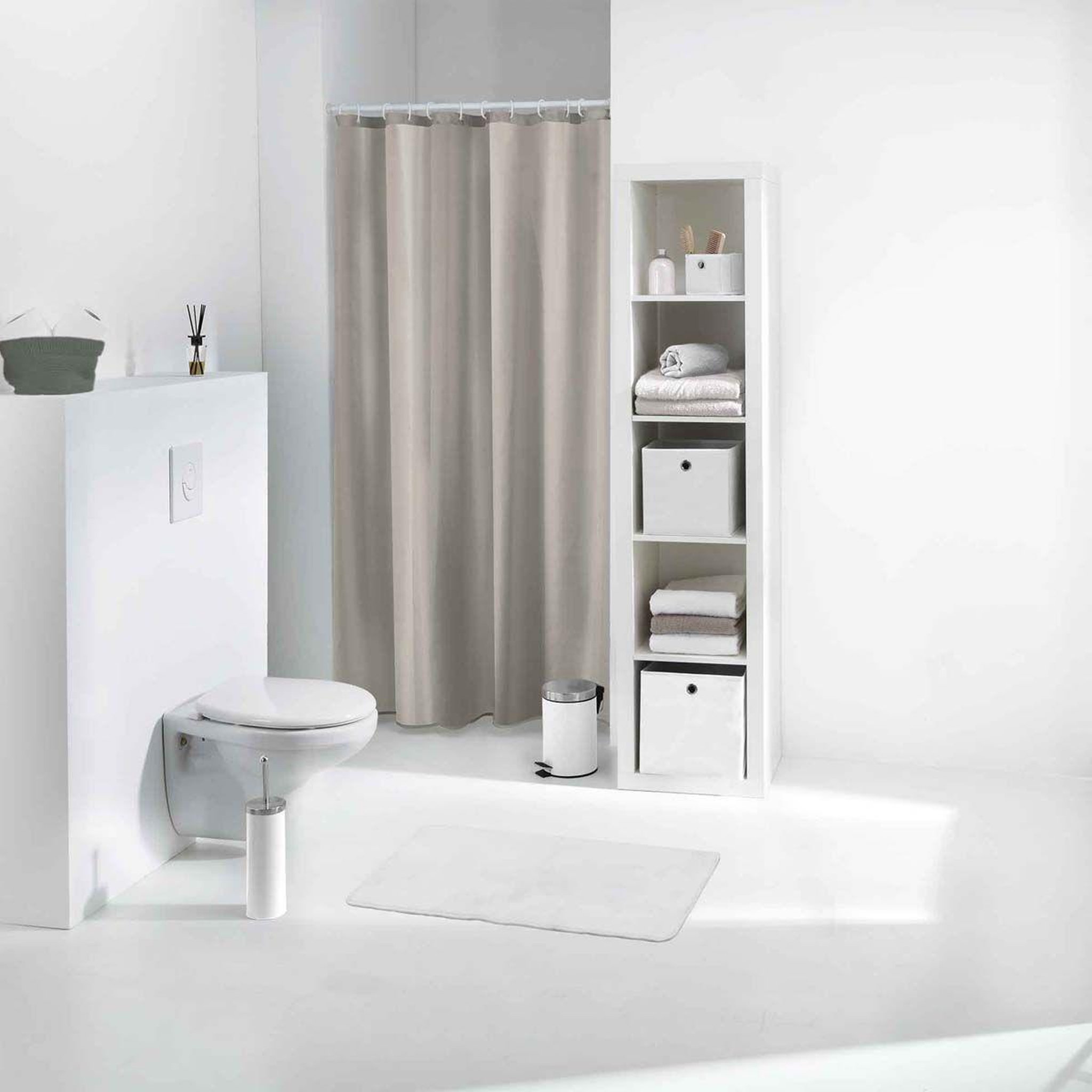 Voir la diapositive 2 : Douceur d'Intérieur Rideau de douche peva  vitamine ii  180x200cm taupe