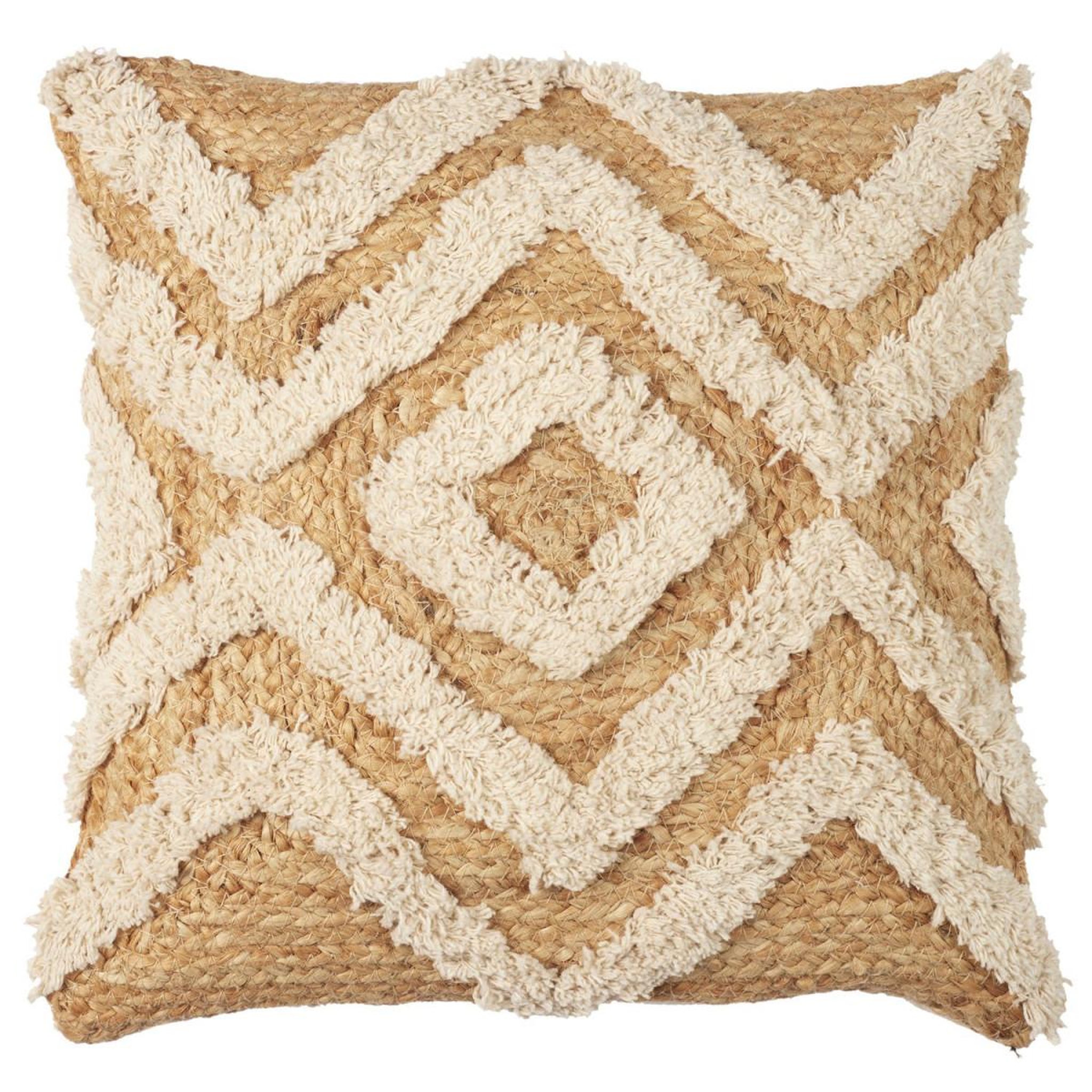 The Home Deco Factory Coussin déco en jute  tufté  40x40cm beige & naturel