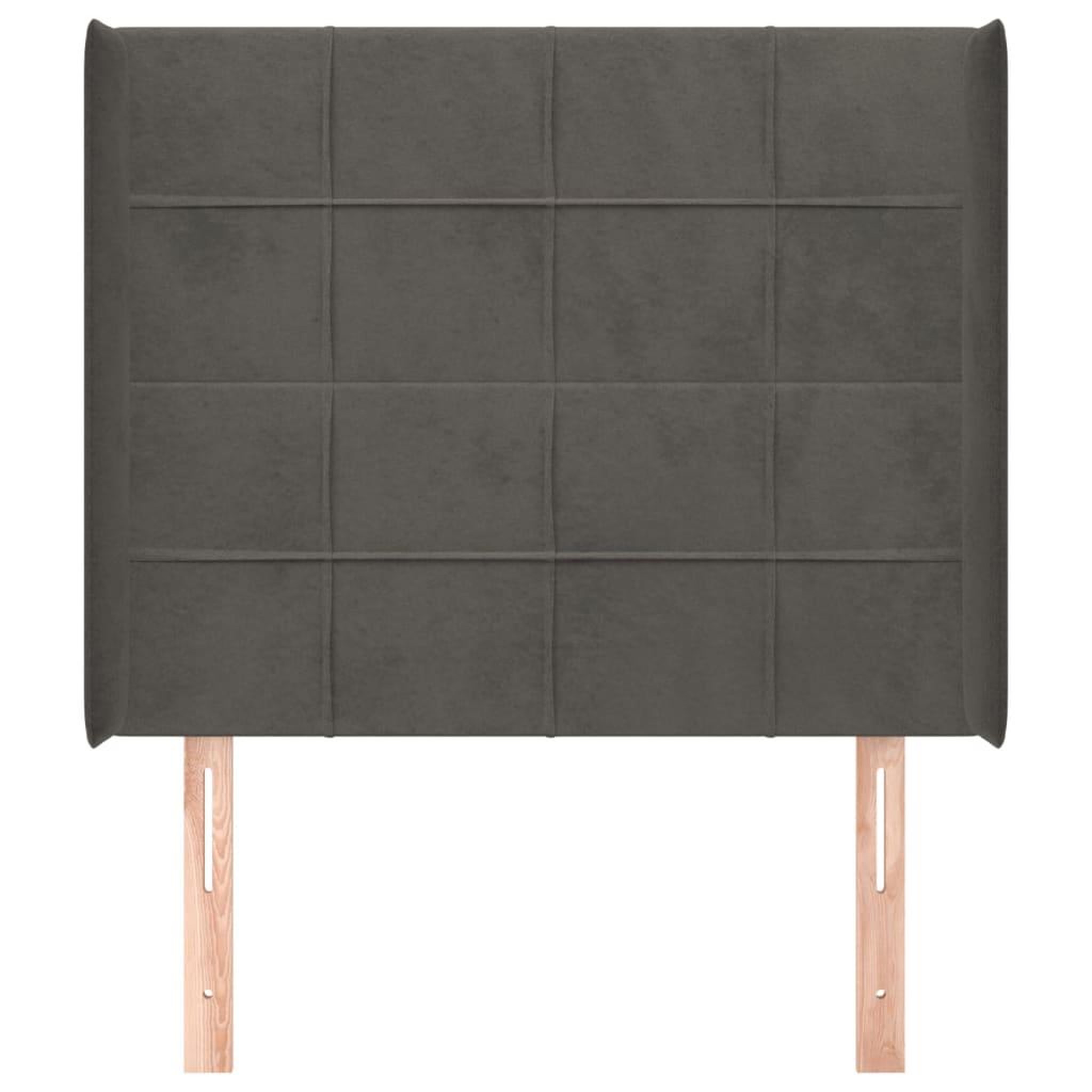 Voir la diapositive 3 : VIDAXL Tete de lit avec oreilles Gris fonce 103x16x118/128 cm Velours