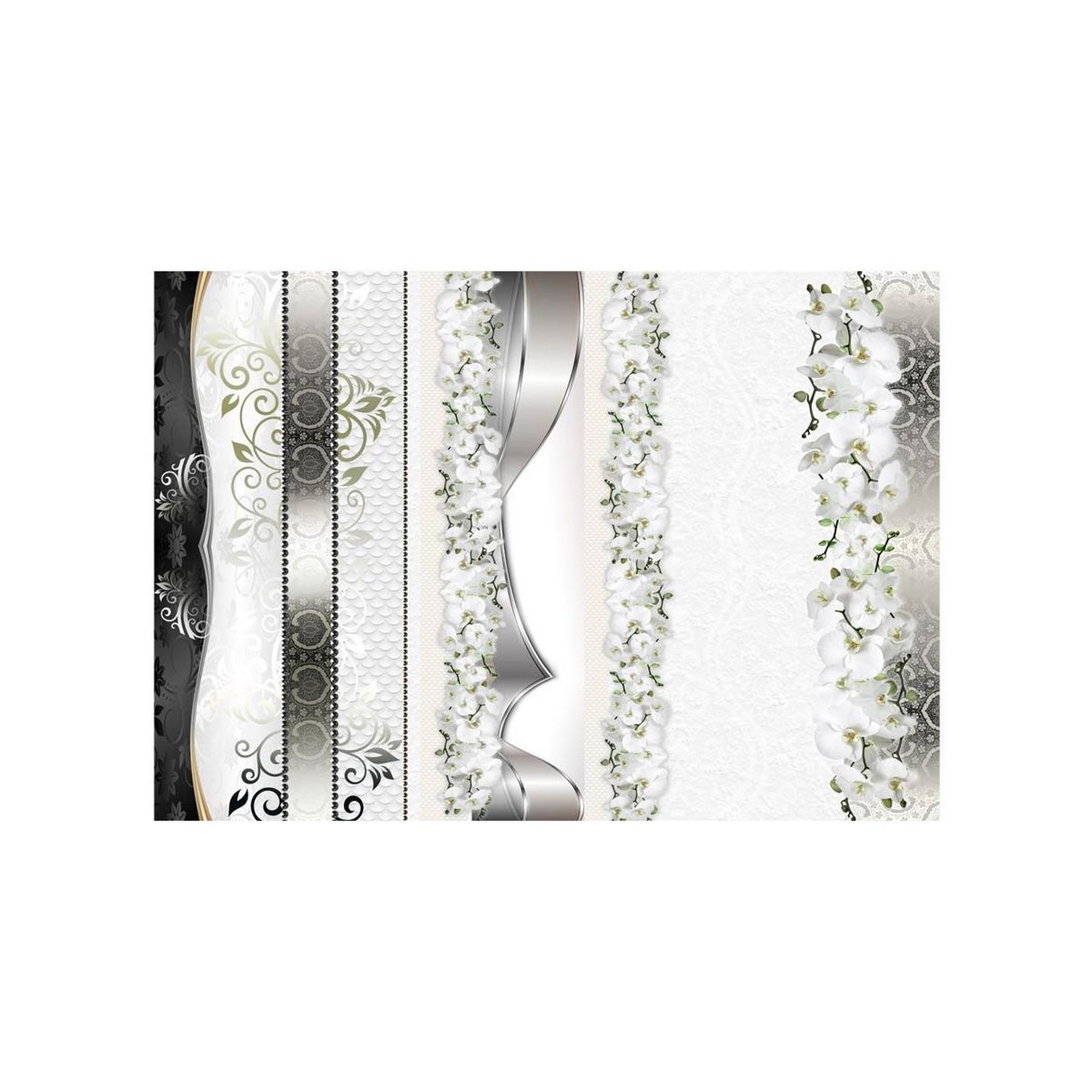 Voir la diapositive 2 : Paris Prix Papier Peint  Parade of Orchids in Shades of Gray