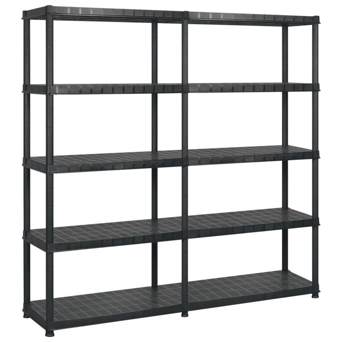 VIDAXL Etagere de rangement a 5 niveaux Noir 183x45,7x185 cm Plastique