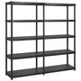Voir la diapositive 1 : VIDAXL Etagere de rangement a 5 niveaux Noir 183x45,7x185 cm Plastique